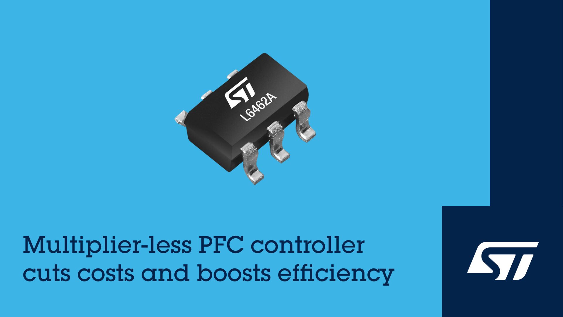 意法半導體推出無乘法器 PFC 控制器以更精簡電路兼顧成本與能源效率